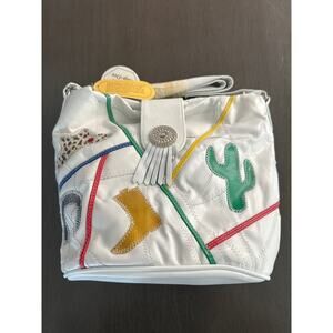 NWT Vtg Emp Orr 80’s Bag Shoulder Purse Genuine White Leather Western cowboy